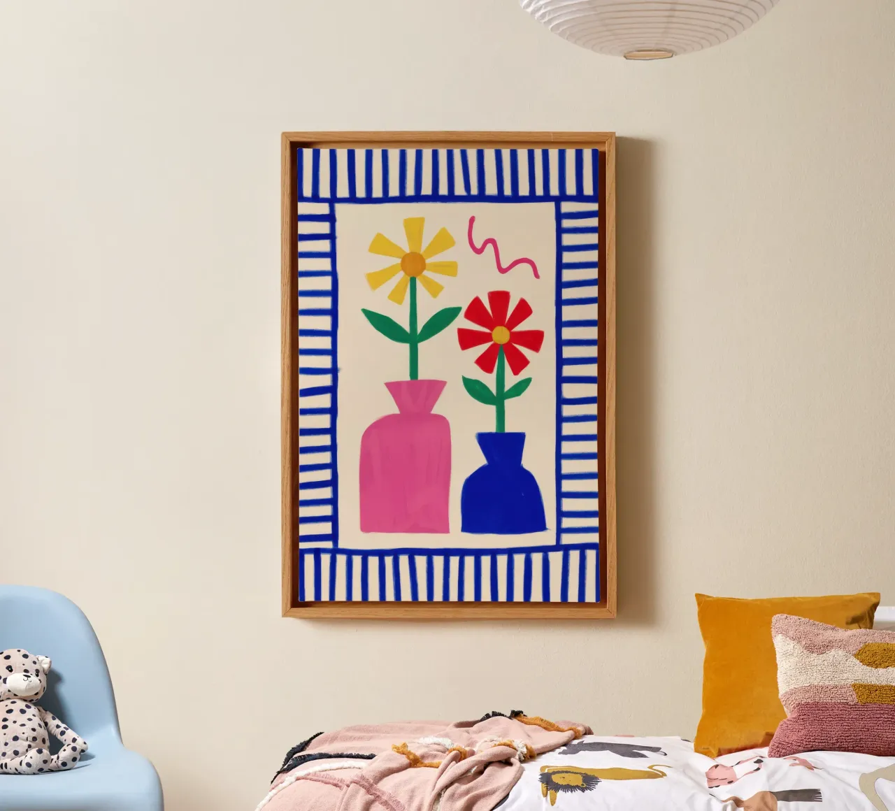 Tiled Garden Still Life canvas with Floater frame by Thistle Bloom