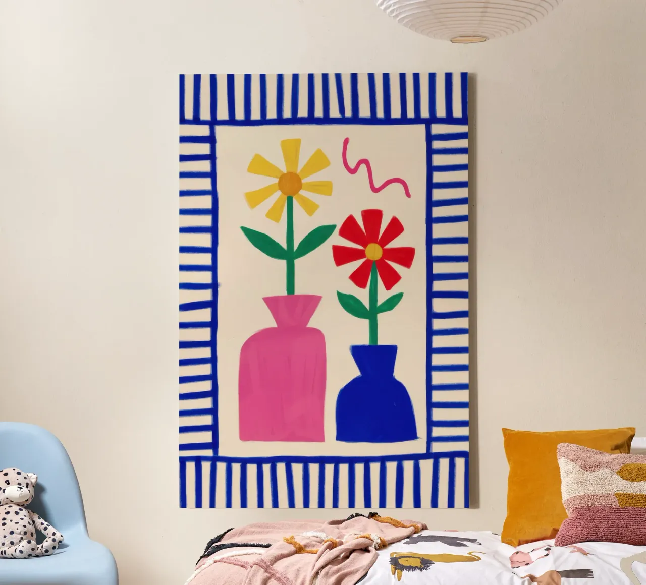 Tiled Garden Still Life canvas with Floater frame by Thistle Bloom