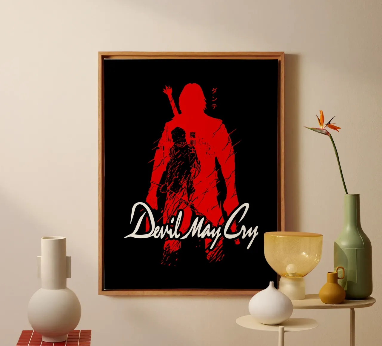 Devil May Cry 2 tela con Cornice a cassetta da https://www.juniqe.com/uk/shop/Henndraws
