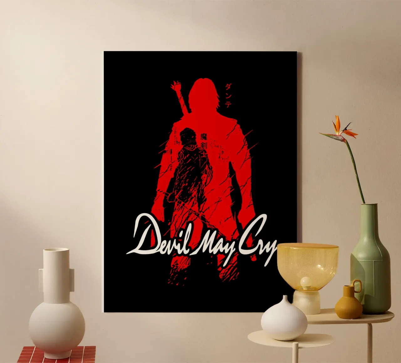 Devil May Cry 2 tela con Cornice a cassetta da https://www.juniqe.com/uk/shop/Henndraws
