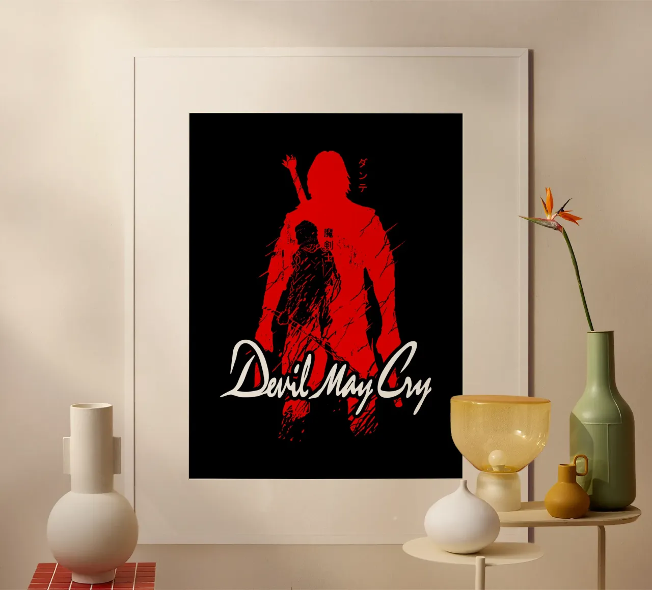 Devil May Cry 2 poster with aluminum frame by https://www.juniqe.com/uk/shop/Henndraws