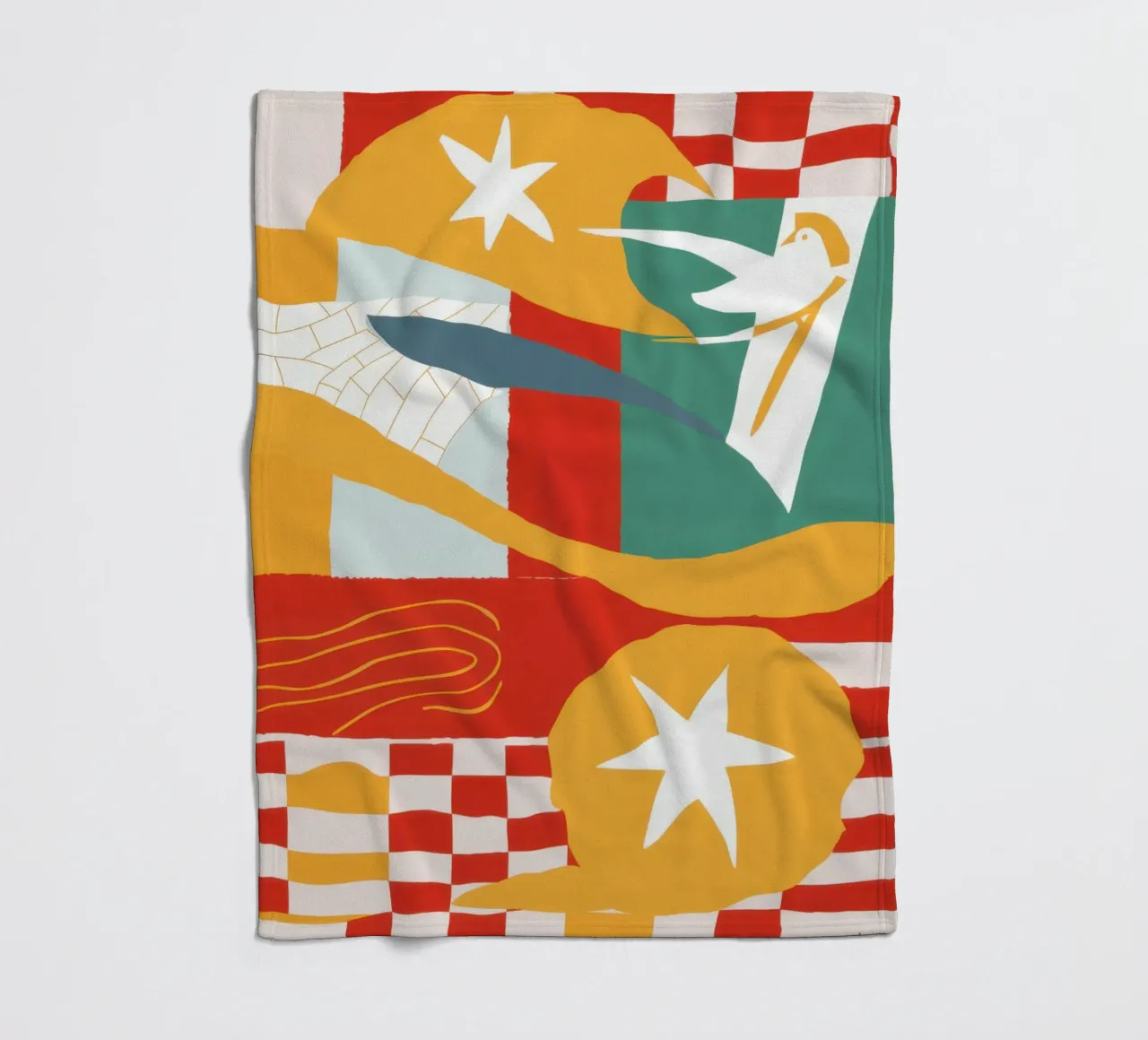 Celestial Checkerboard Abstract fleece blanket by Lunar Valentina