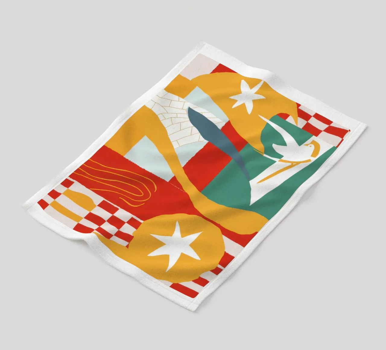 Celestial Checkerboard Abstract fleece blanket by Lunar Valentina