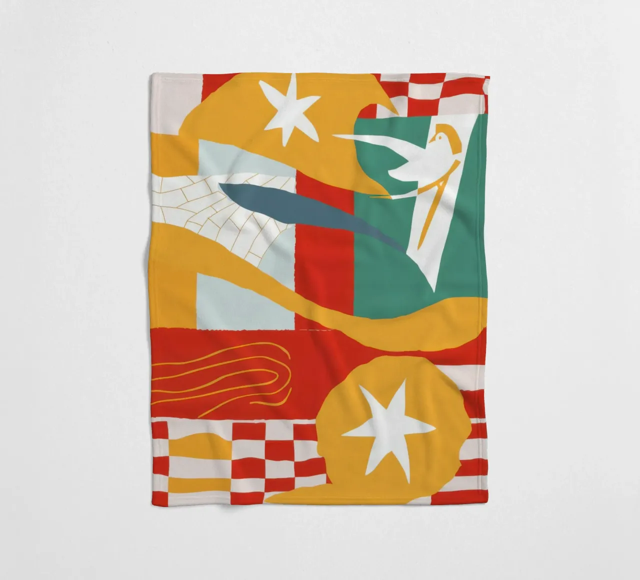 Celestial Checkerboard Abstract fleece blanket by Lunar Valentina