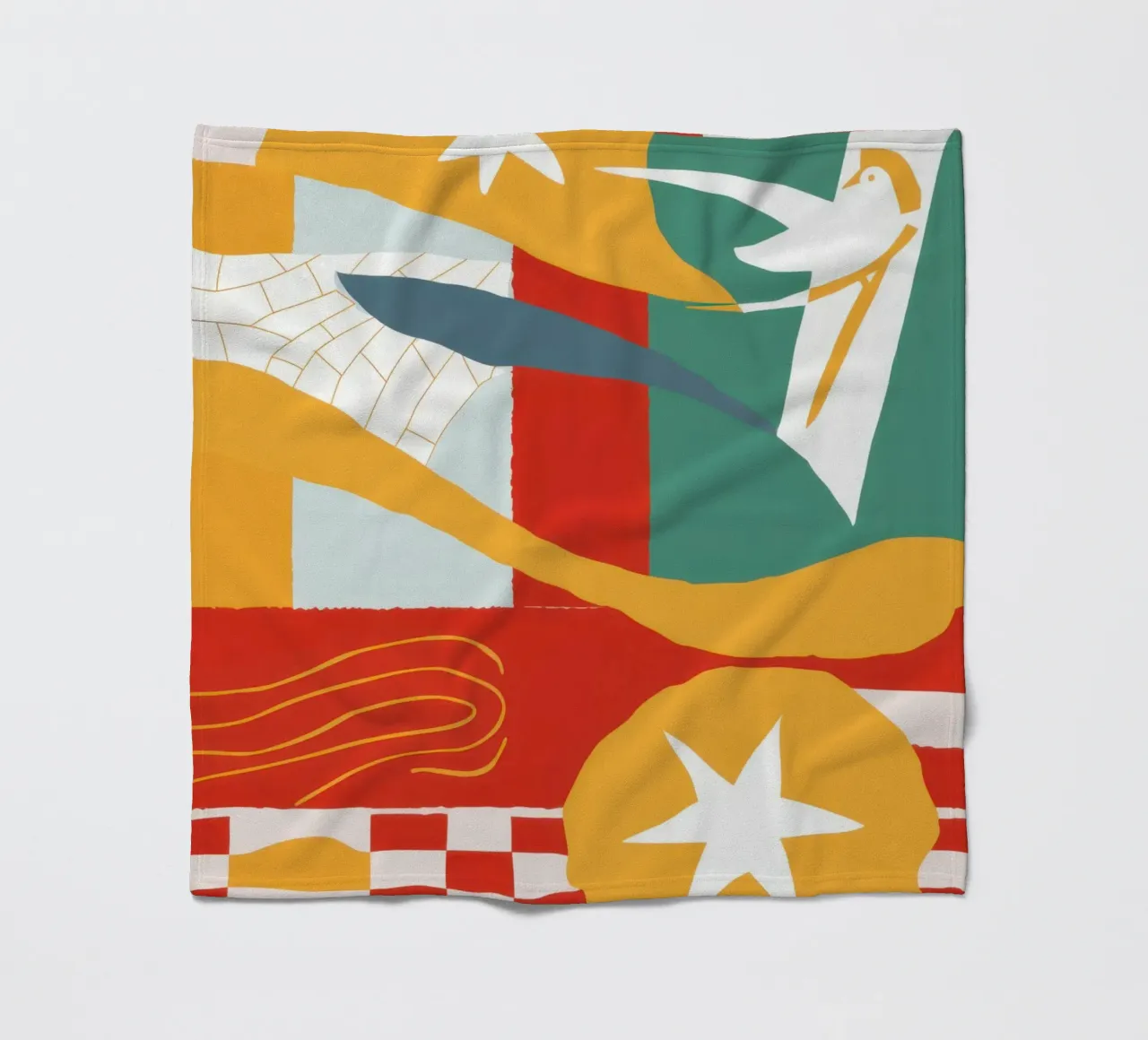 Celestial Checkerboard Abstract fleece blanket by Lunar Valentina