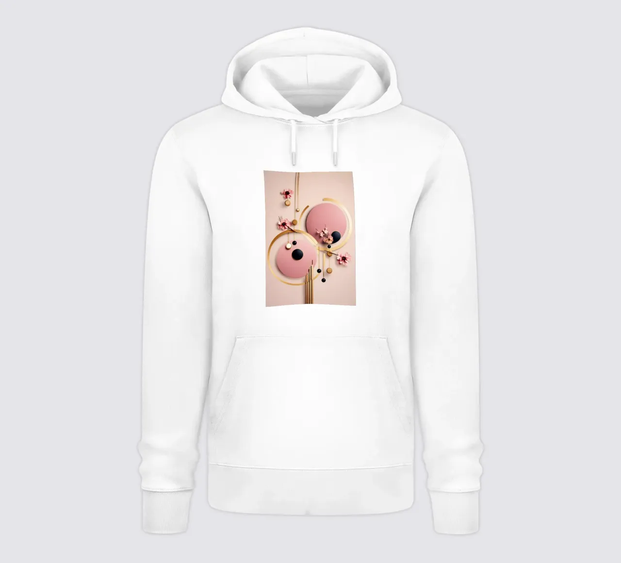 Bubblegum Oro Astratto Floreale 8 felpa con cappuccio da Tameo