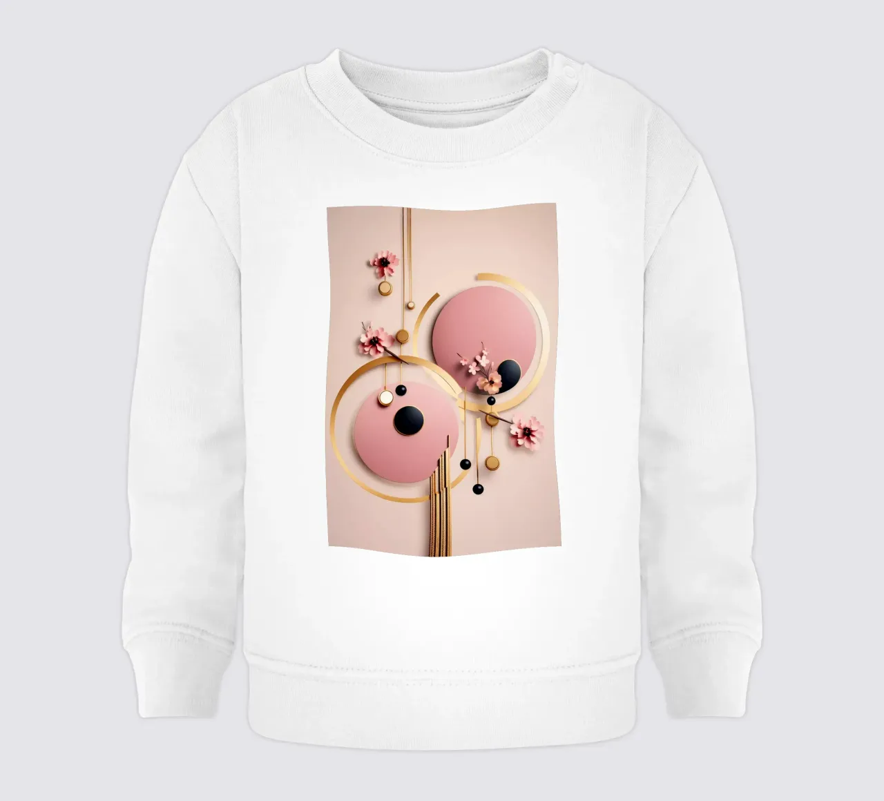 Bubblegum Oro Astratto Floreale 8 felpa neonato da Tameo