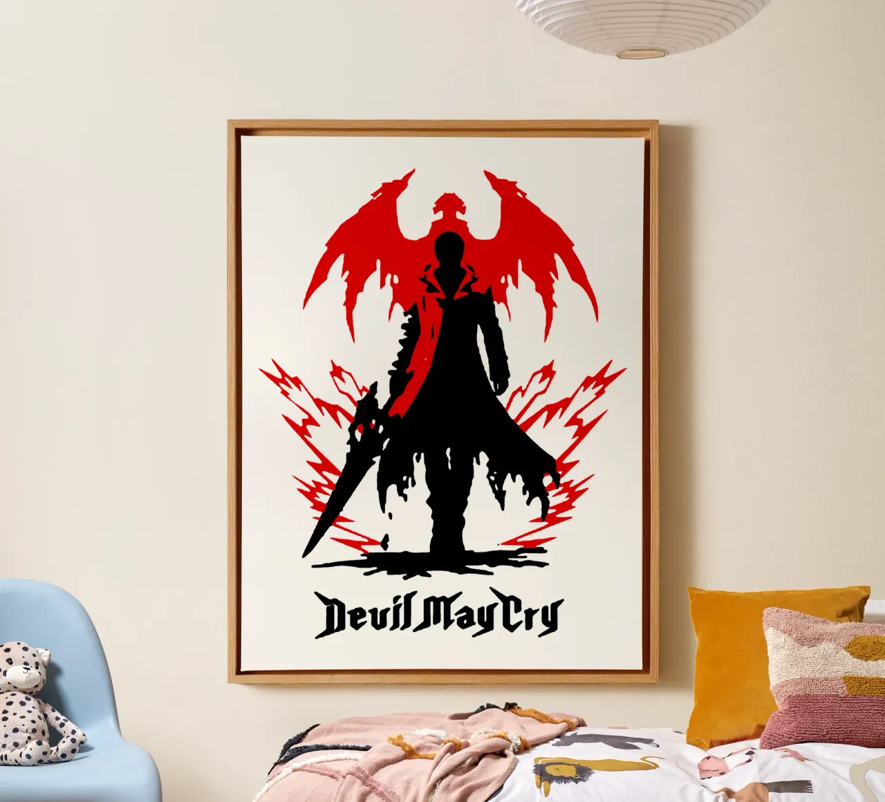 Devil May Cry 3 tela con Cornice a cassetta da https://www.juniqe.com/uk/shop/Henndraws