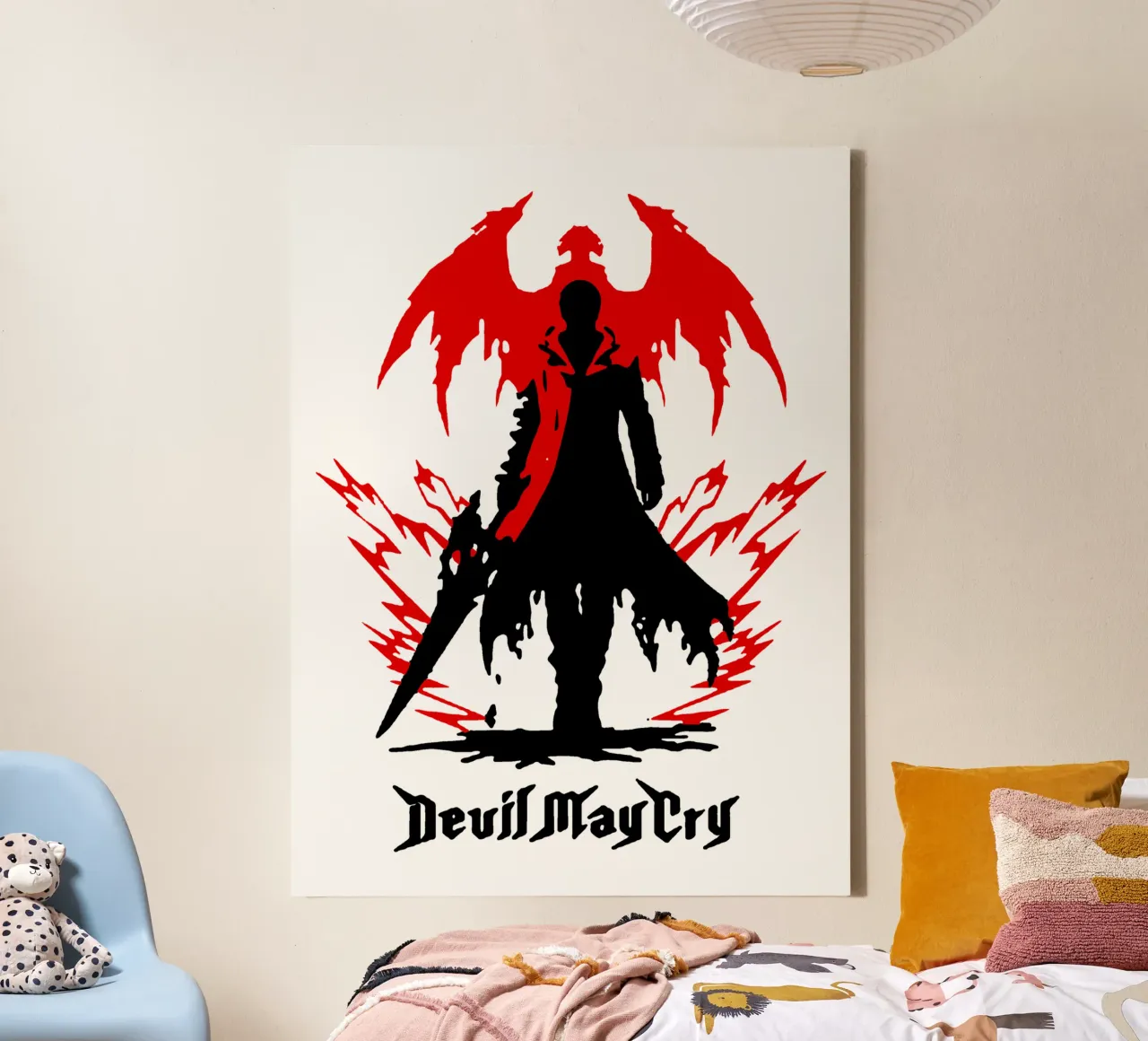 Devil May Cry 3 tela con Cornice a cassetta da https://www.juniqe.com/uk/shop/Henndraws