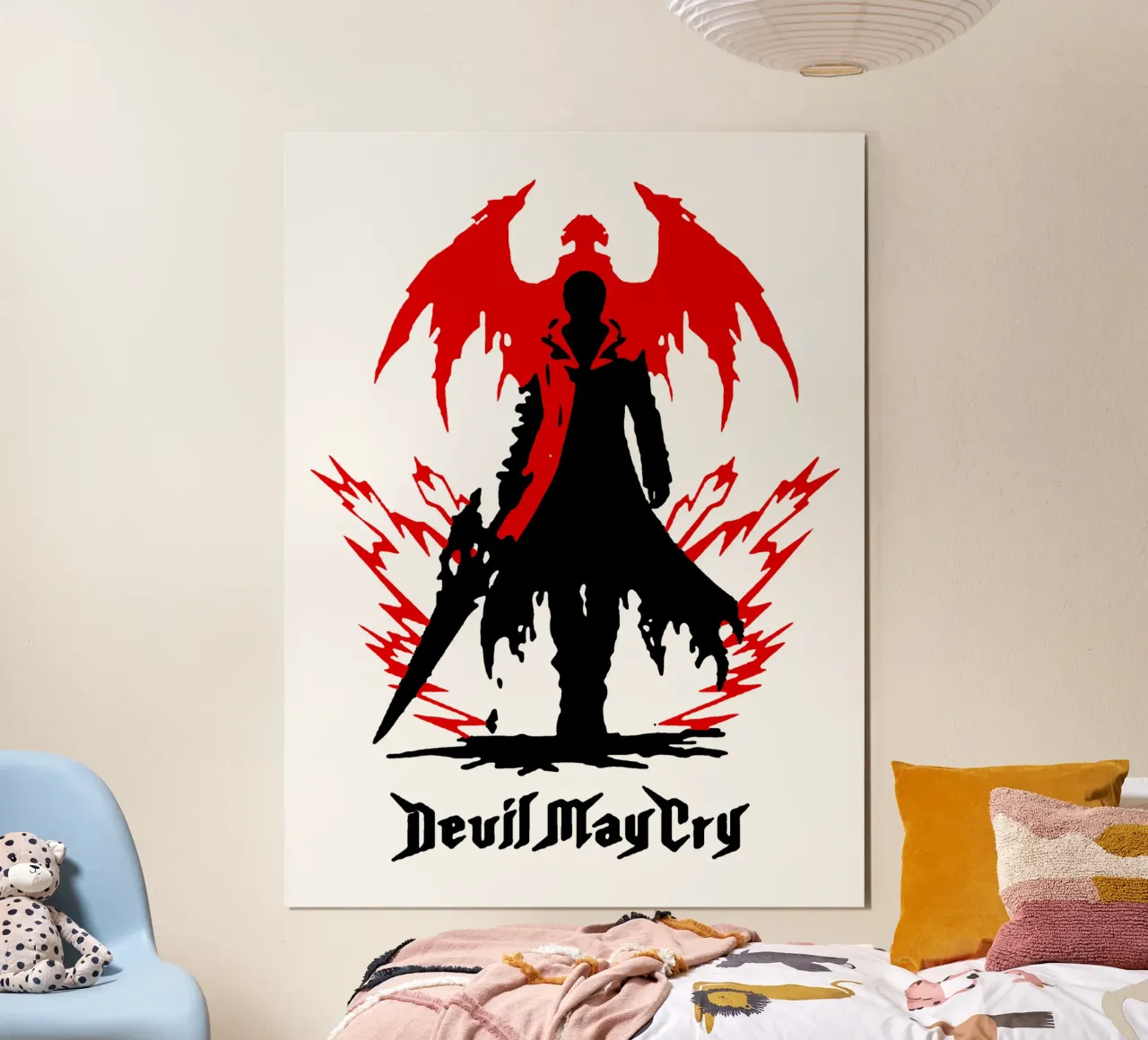 Devil May Cry 3 poster con telaio in alluminio da https://www.juniqe.com/uk/shop/Henndraws