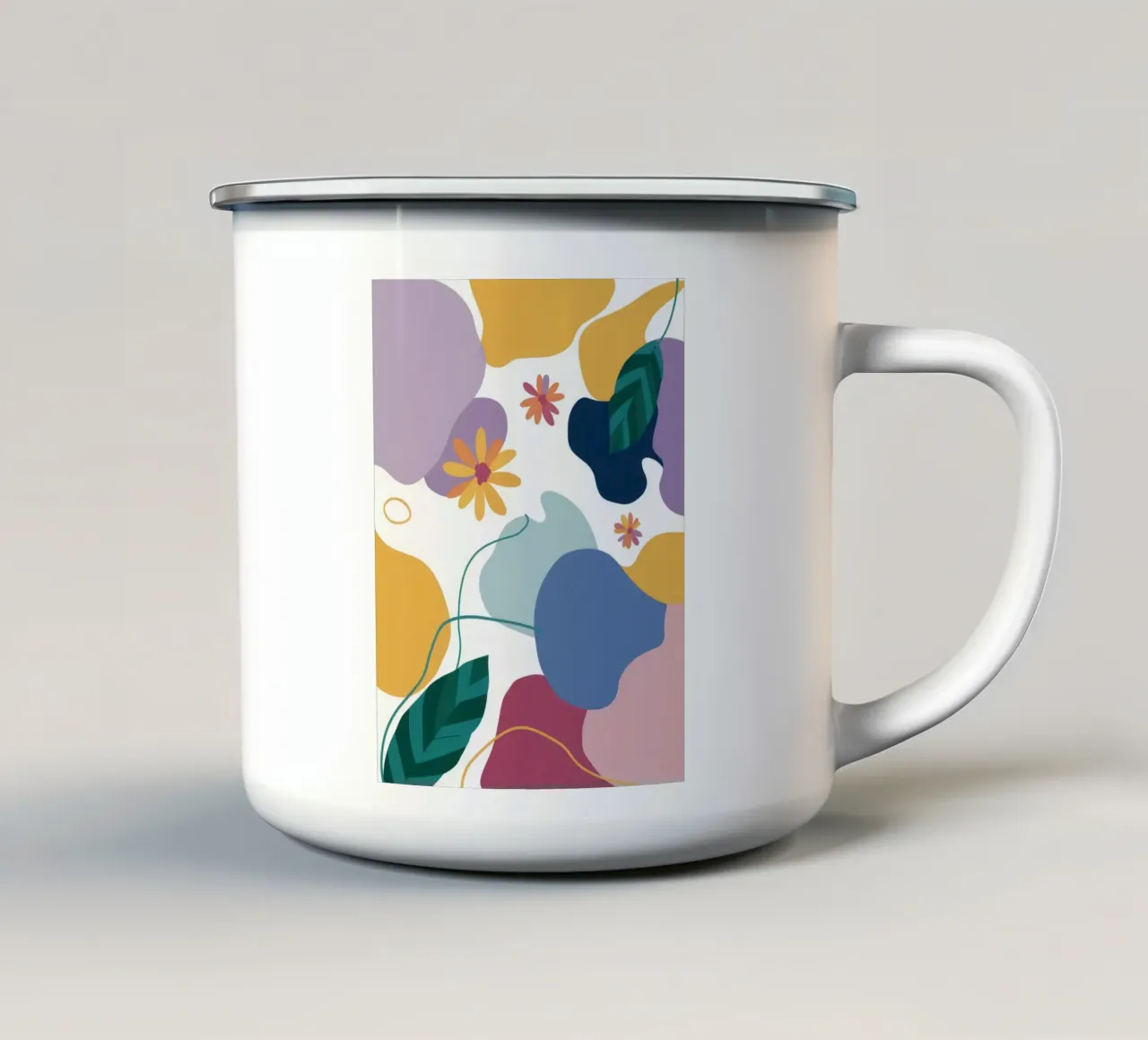 Zachte abstracte stroom emaille mok van Obs Canvas