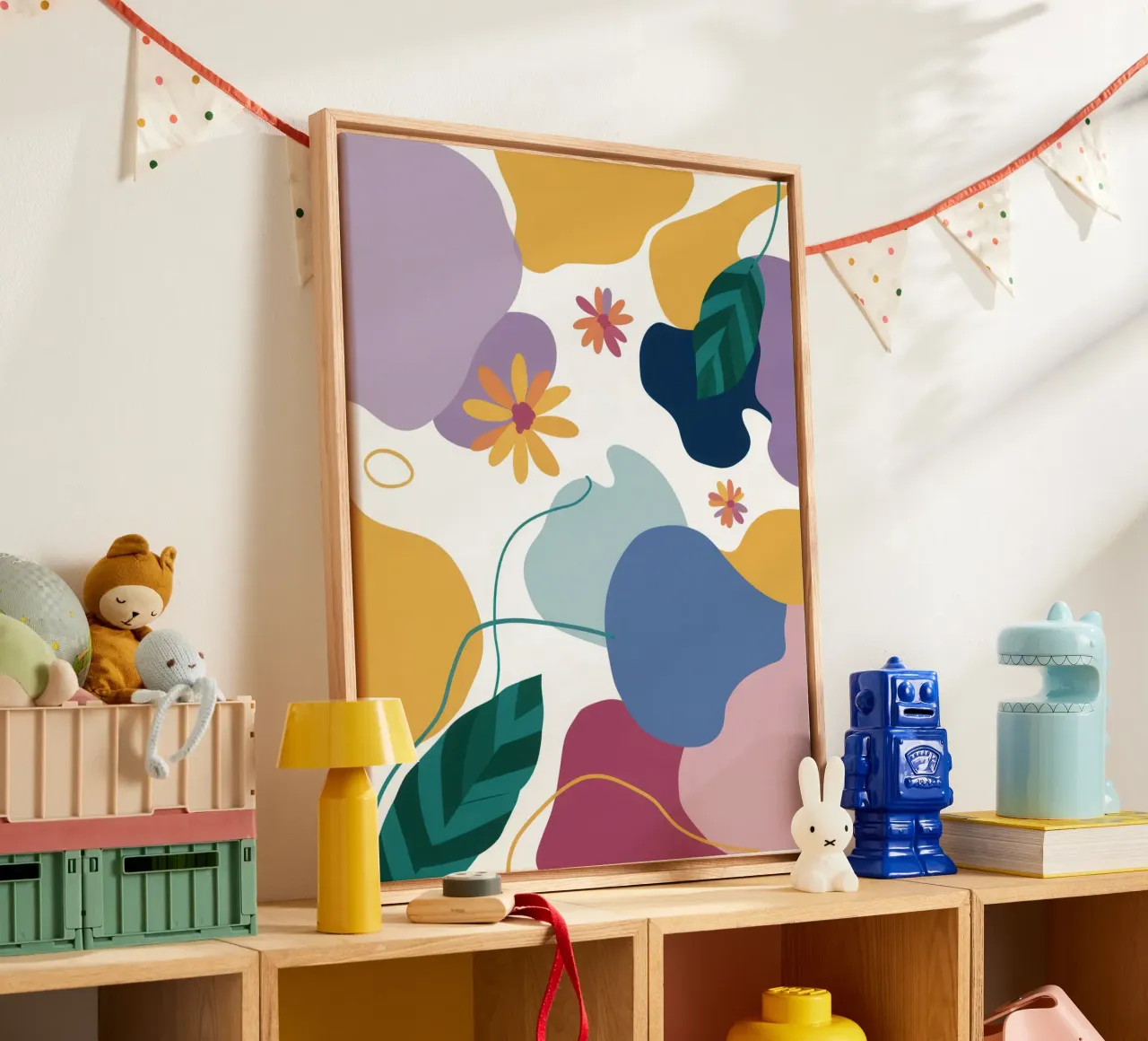 Zachte abstracte stroom canvas van Obs Canvas