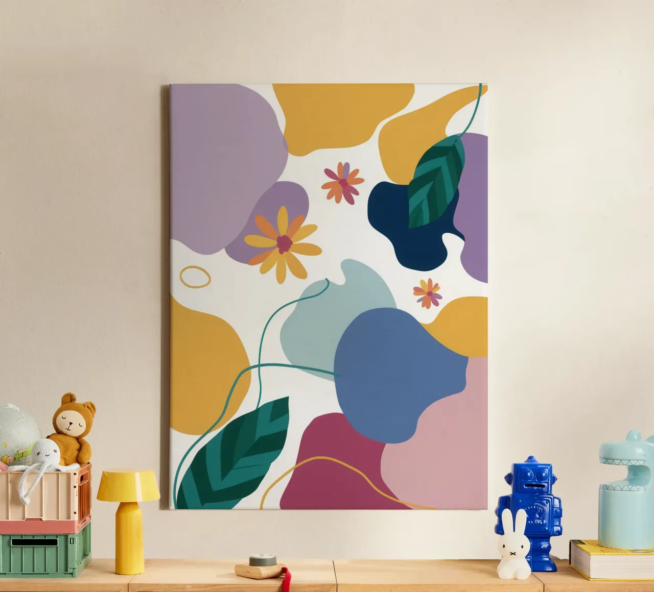Zachte abstracte stroom canvas van Obs Canvas