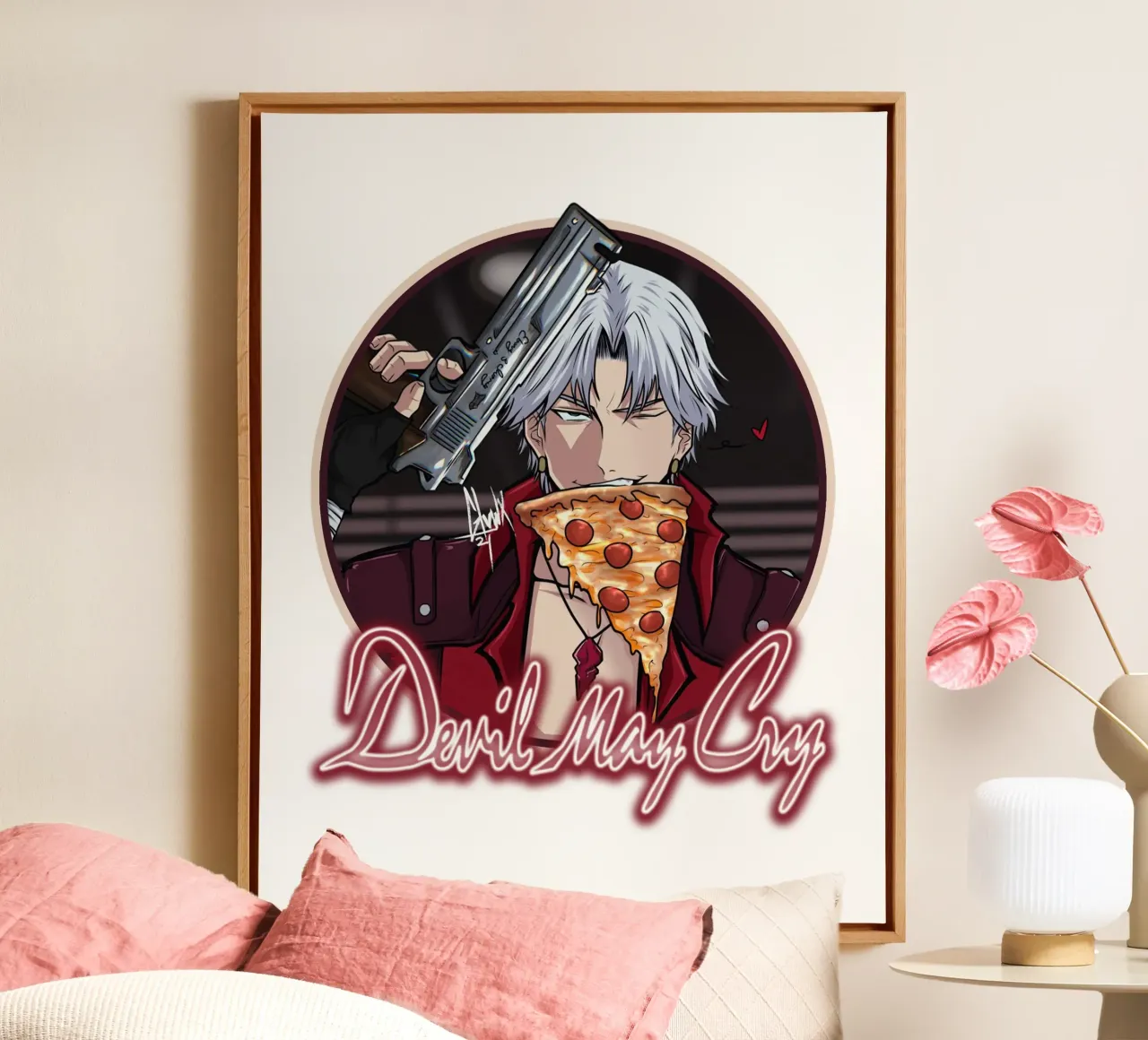 Devil May Cry 4 tela con Cornice a cassetta da https://www.juniqe.com/uk/shop/Henndraws