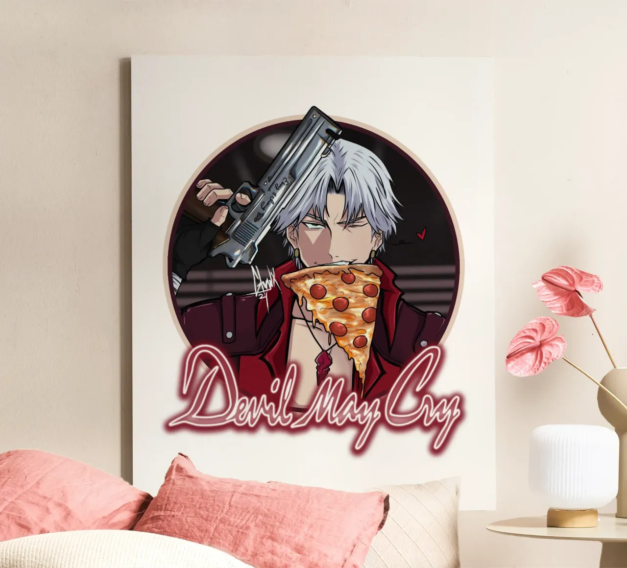 Devil May Cry 4 tela con Cornice a cassetta da https://www.juniqe.com/uk/shop/Henndraws