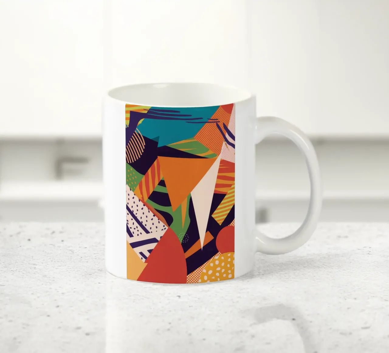 Vibrant Pattern Collage ceramic mug by Frosh Pallete