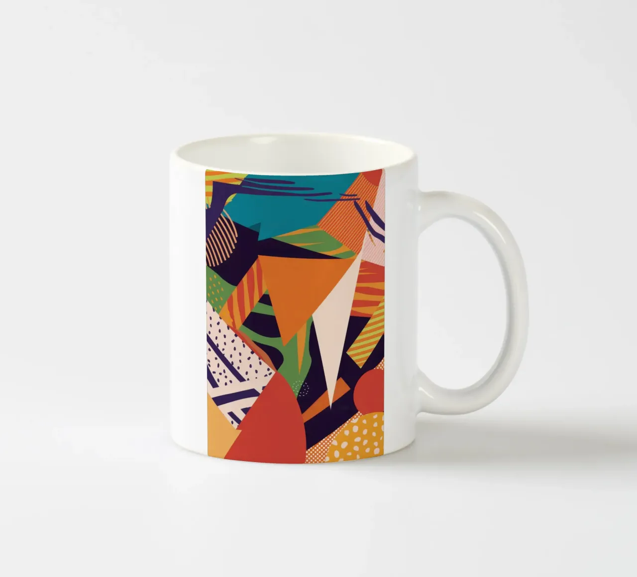 Vibrant Pattern Collage ceramic mug by Frosh Pallete