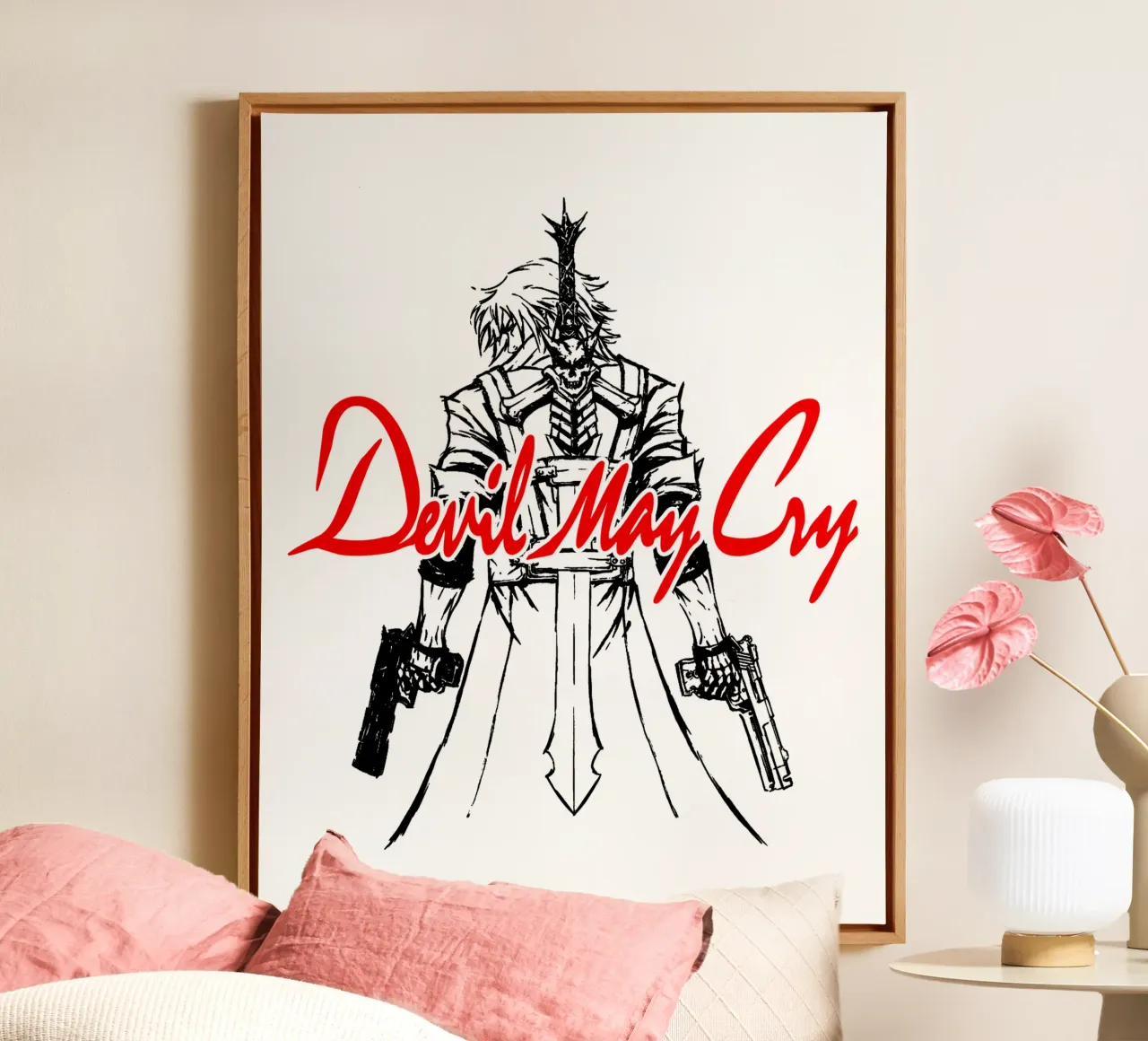 Devil May Cry 5 tela con Cornice a cassetta da https://www.juniqe.com/uk/shop/Henndraws