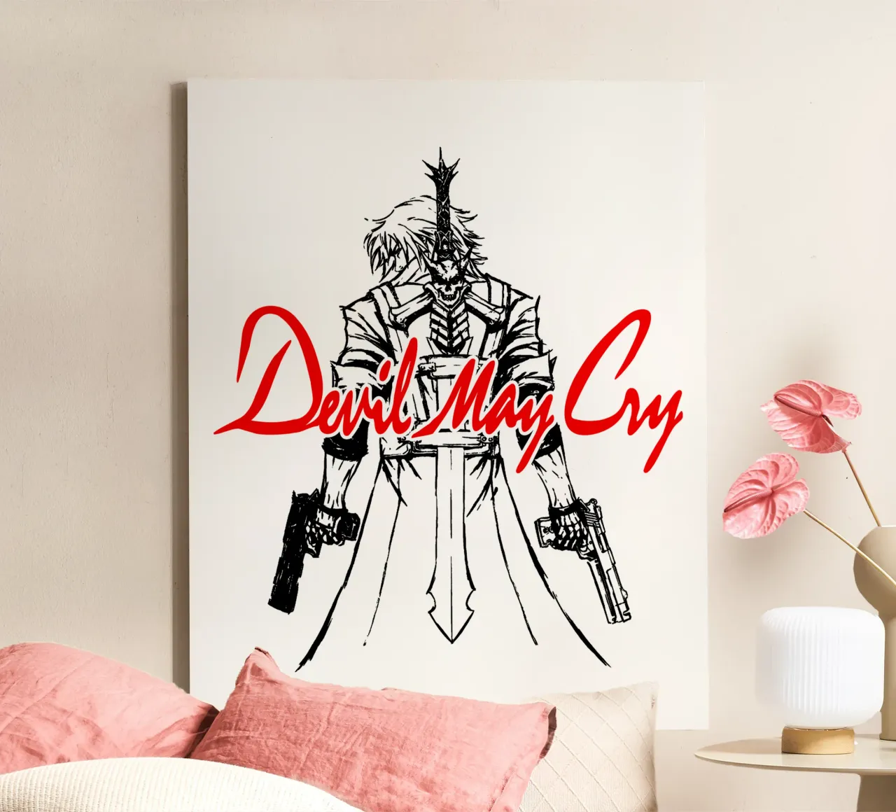 Devil May Cry 5 tela con Cornice a cassetta da https://www.juniqe.com/uk/shop/Henndraws