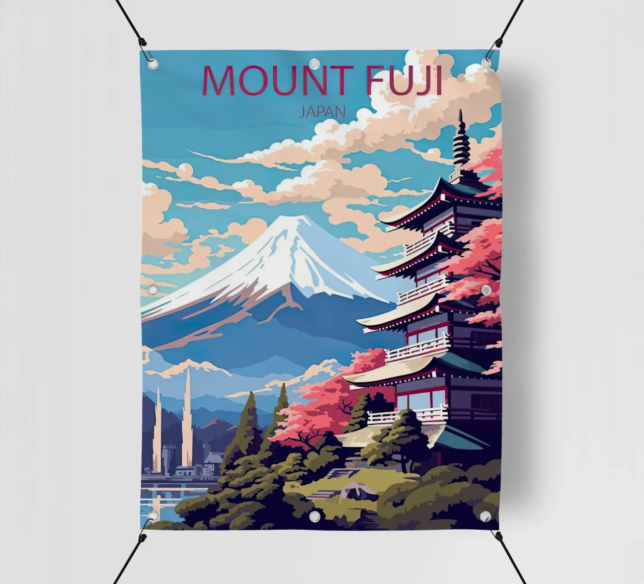 Giappone Viaggio Monte Fuji telo in pvc da Hollyhully