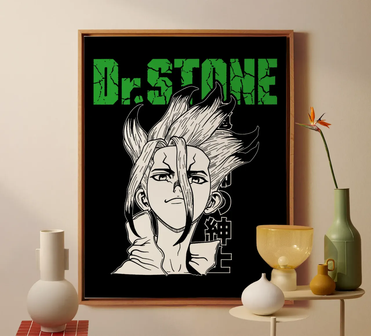 Dr. Stone Stagione 3 V2 tela con Cornice a cassetta da https://www.juniqe.com/uk/shop/Henndraws