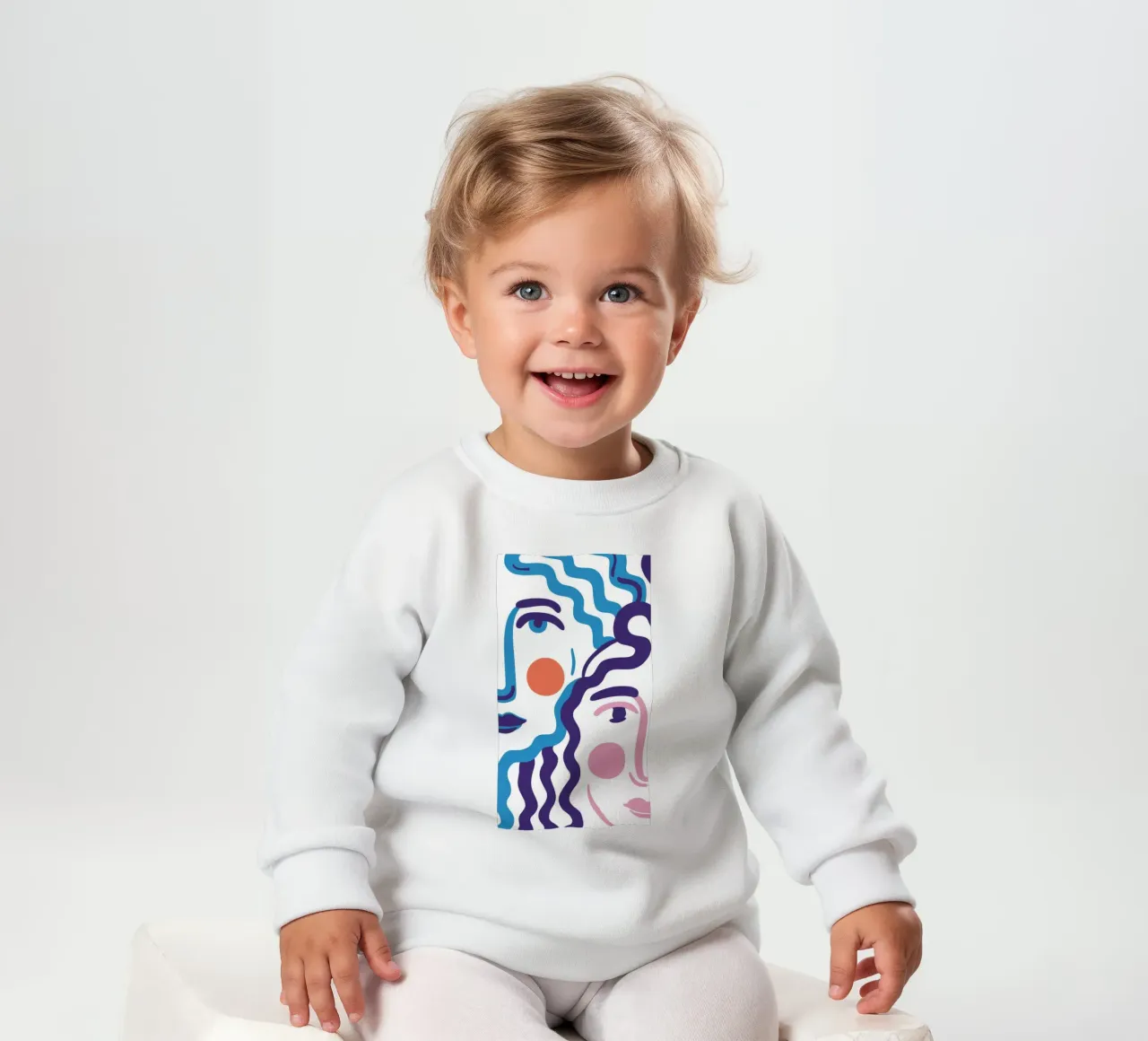 Ritratto a linee ondulate felpa neonato da Line Fable