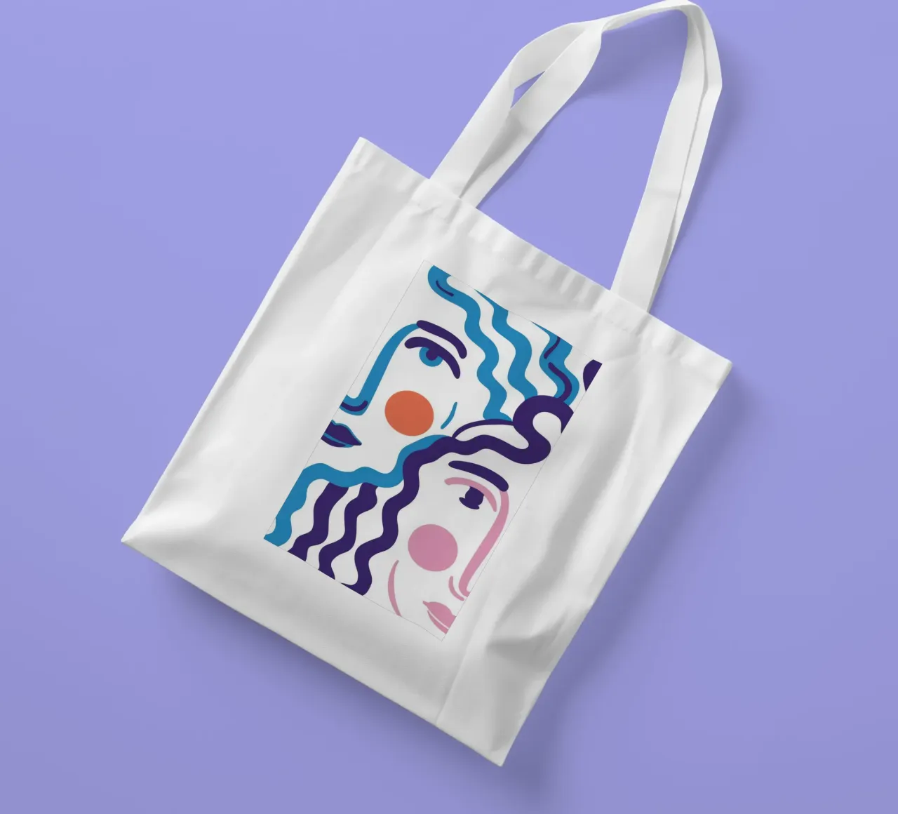 Ritratto a linee ondulate borsa in juta da Line Fable