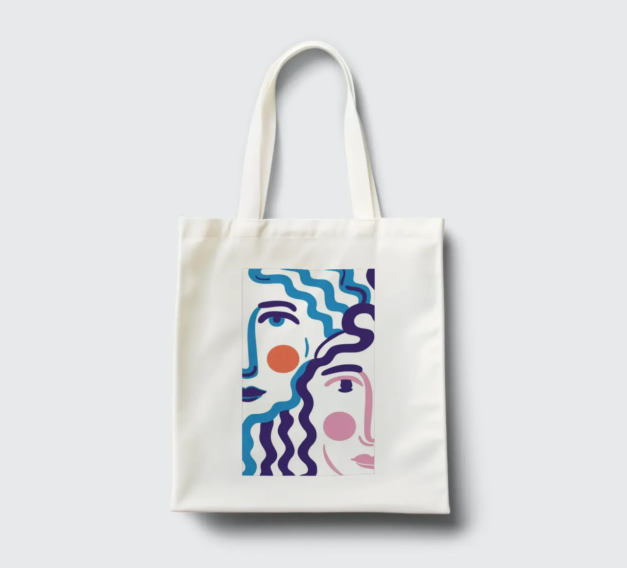 Ritratto a linee ondulate borsa in juta da Line Fable