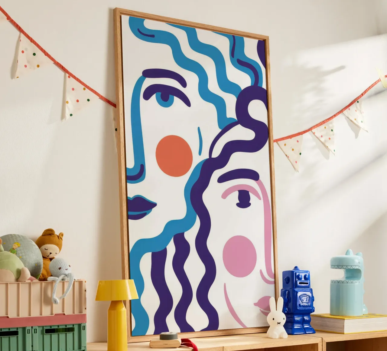 Ritratto a linee ondulate plexiglass da Line Fable