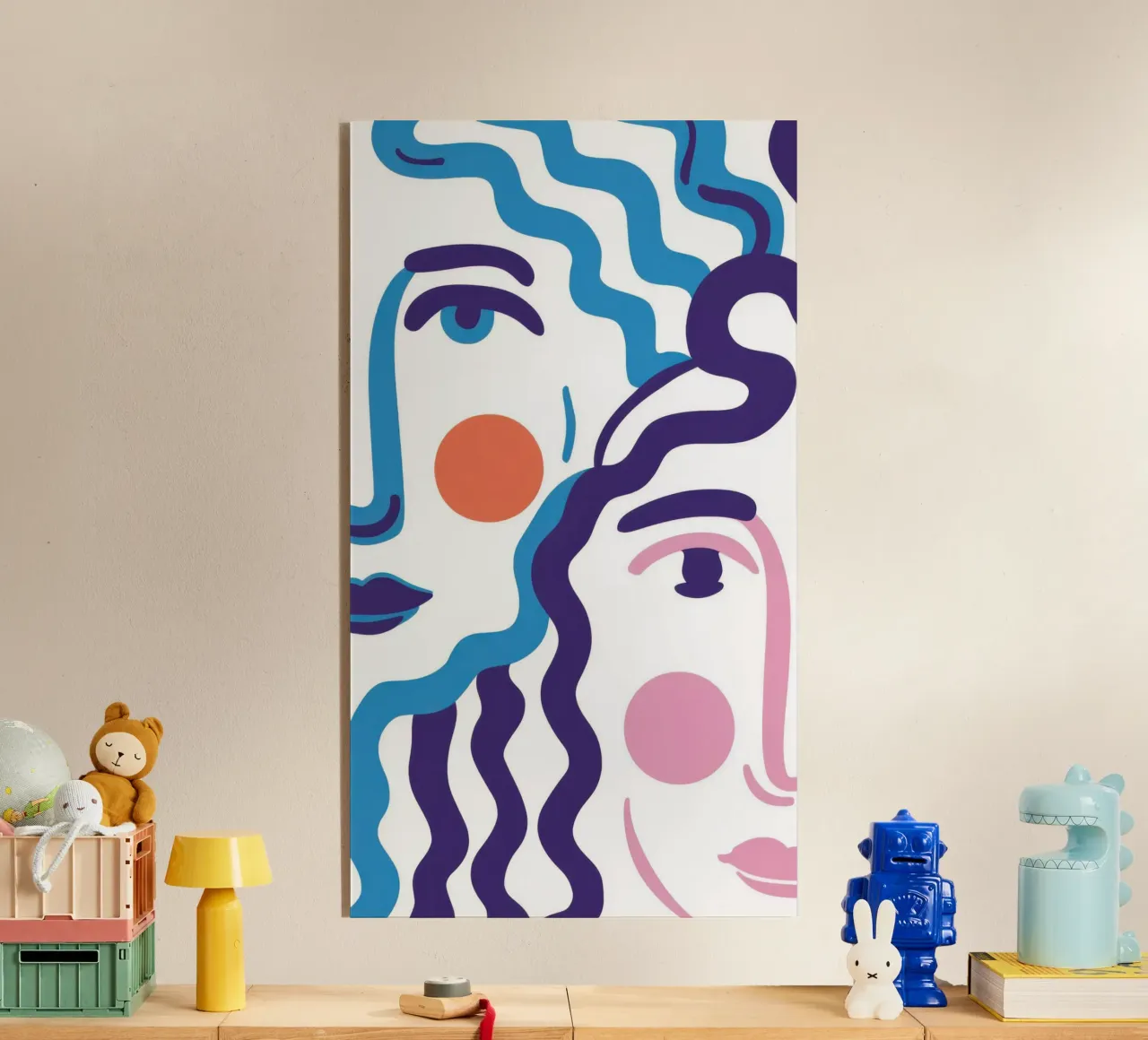 Ritratto a linee ondulate plexiglass da Line Fable