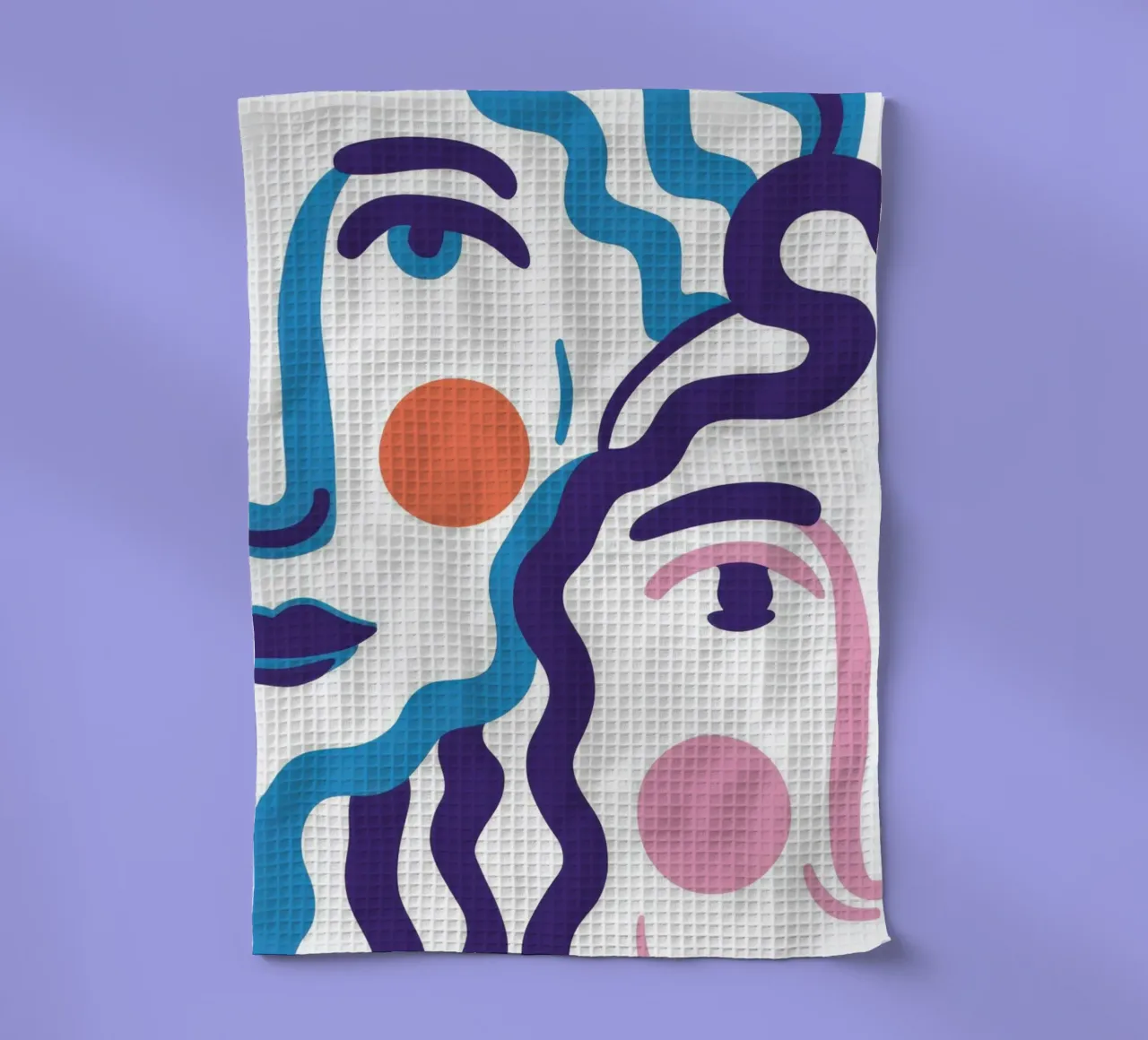 Ritratto a linee ondulate canovaccio da cucina da Line Fable