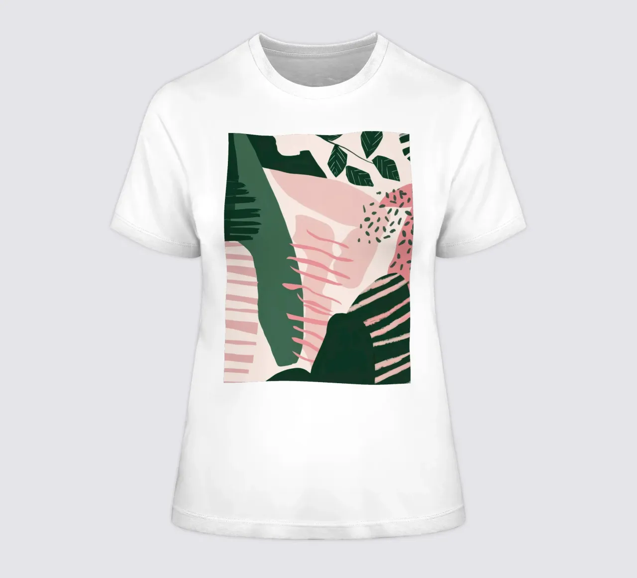 Green Shape Abstract women's fitted t-shirt by Thistle Bloom