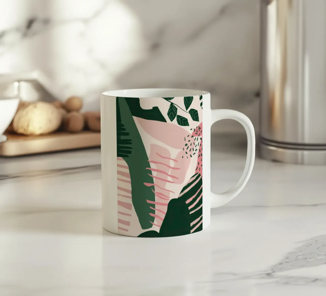 Forma verde astratta tazza in ceramica da Thistle Bloom