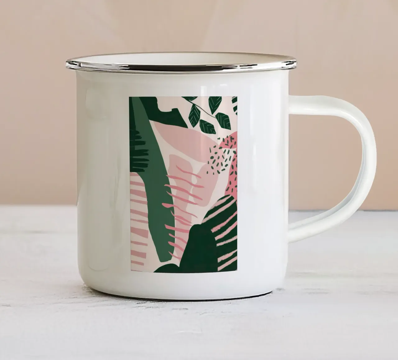 Forma verde astratta tazza in smalto da Thistle Bloom