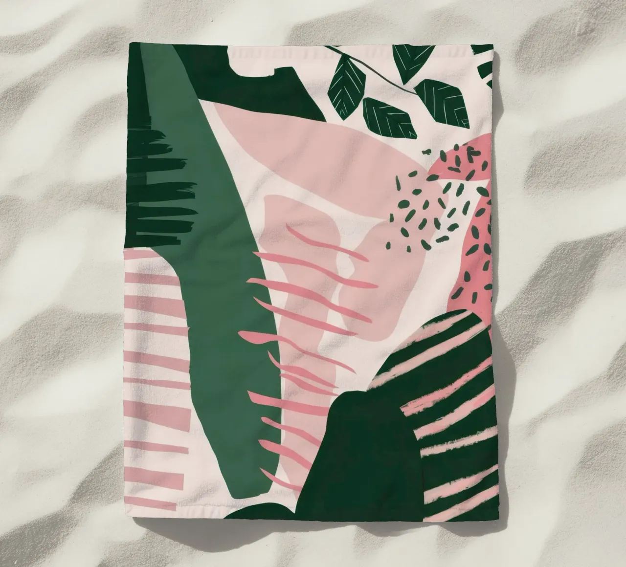 Forma verde astratta telo mare da Thistle Bloom