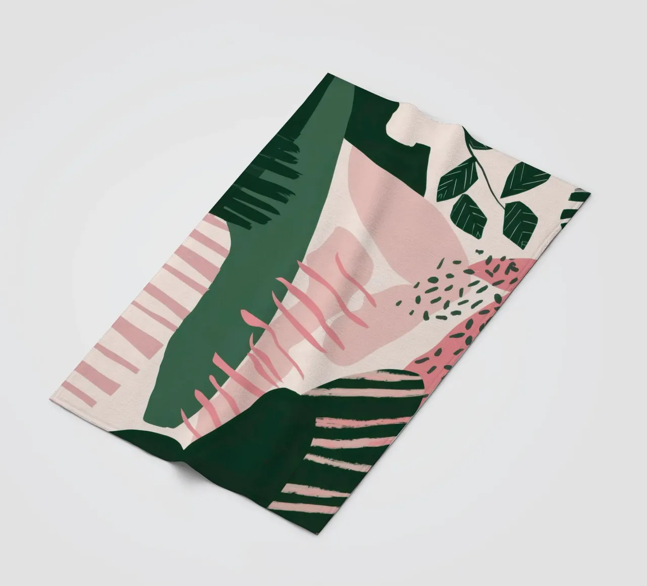 Forma verde astratta coperta in pile da Thistle Bloom