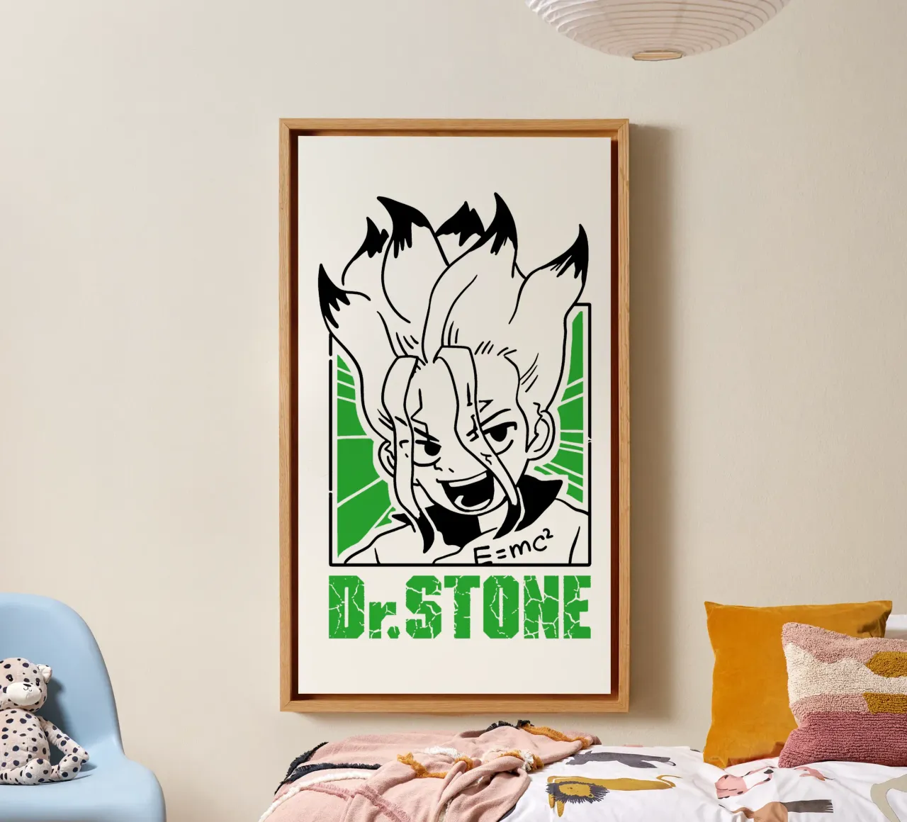 Dr. Stone Temporada 3 V3 lienzo con Marco flotante de https://www.juniqe.com/uk/shop/Henndraws