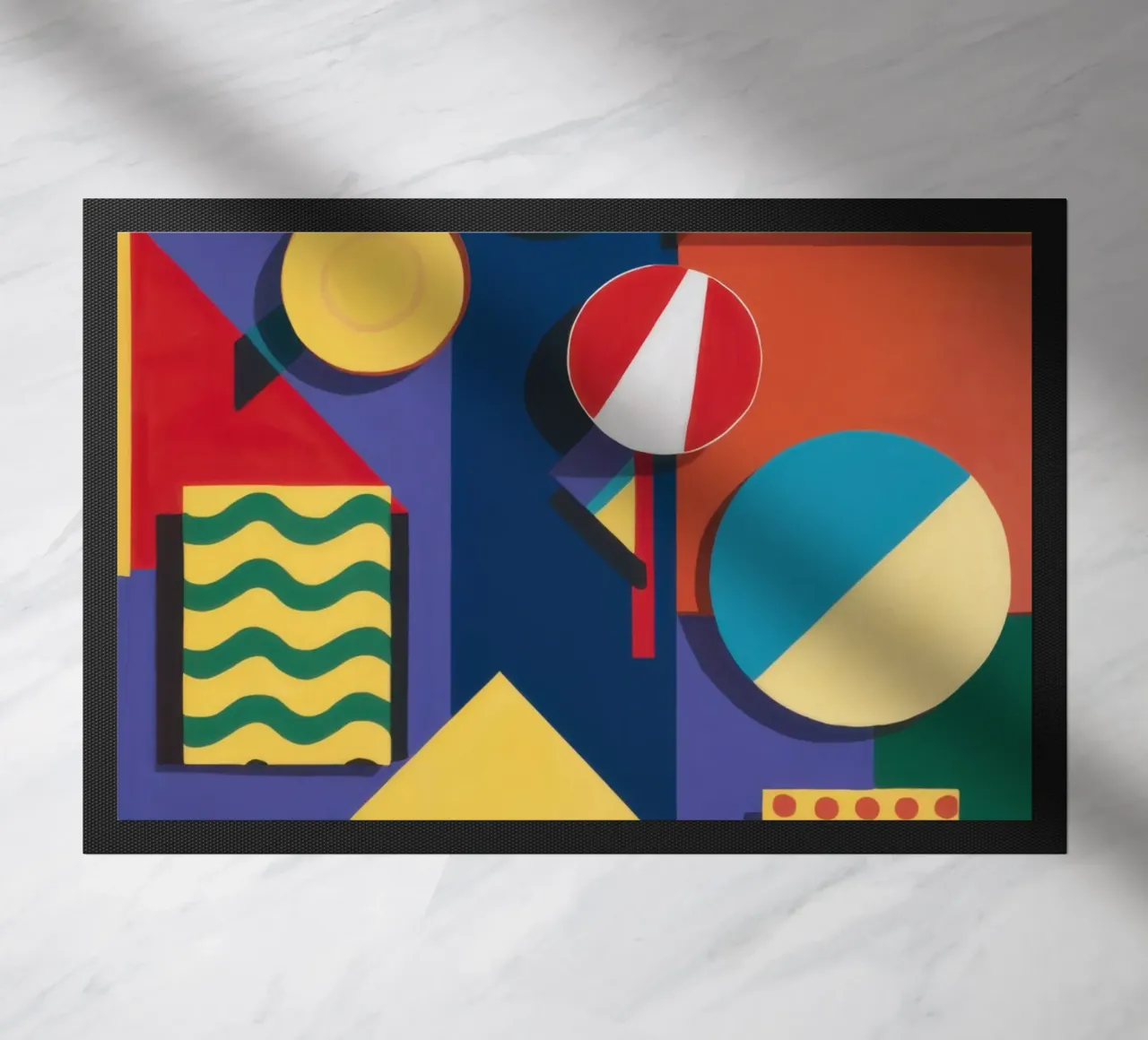 Collage geometrico di giochi zerbino da Line Fable