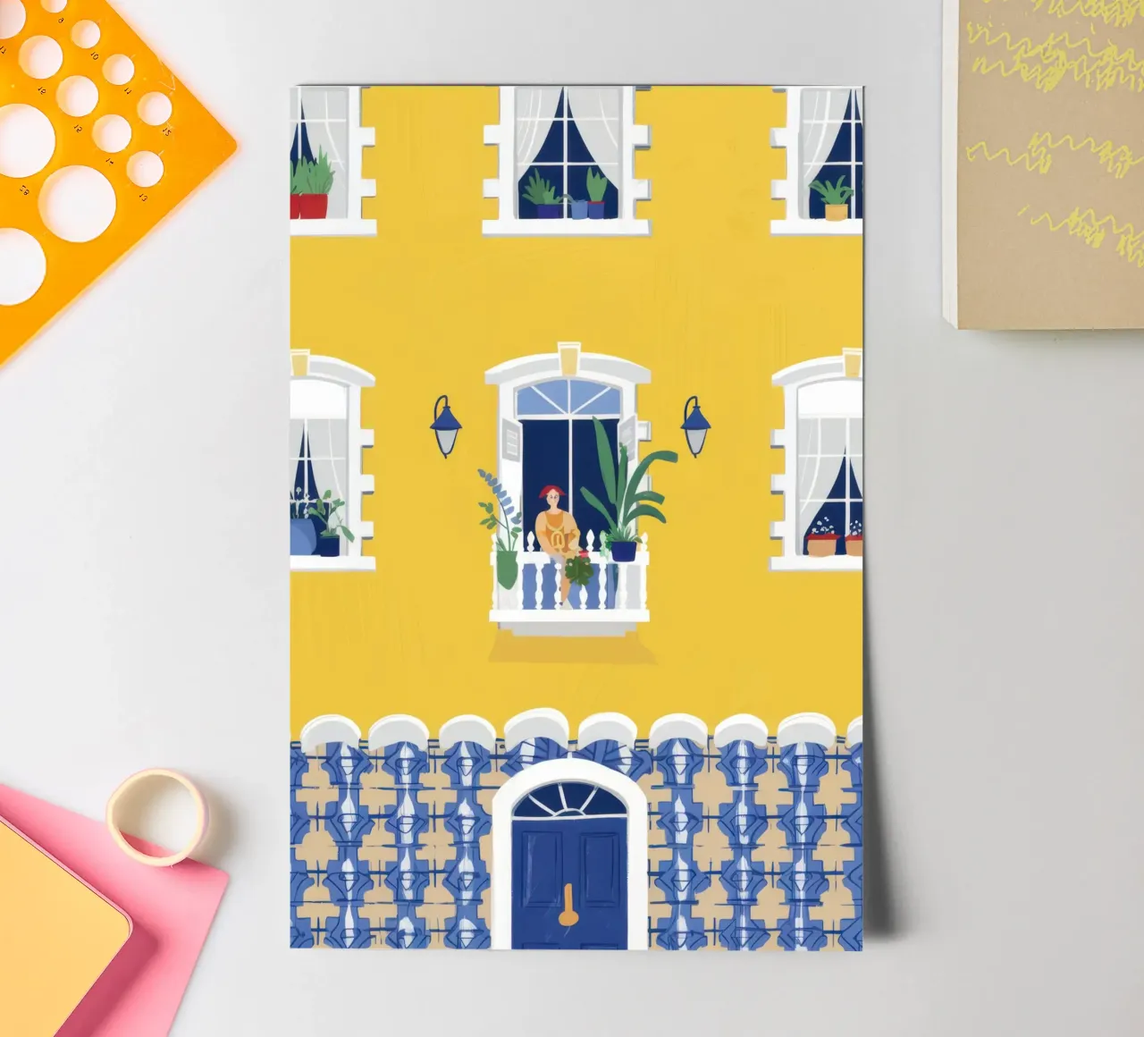 Sunny Yellow Facade sticker sheet by Frosh Pallete