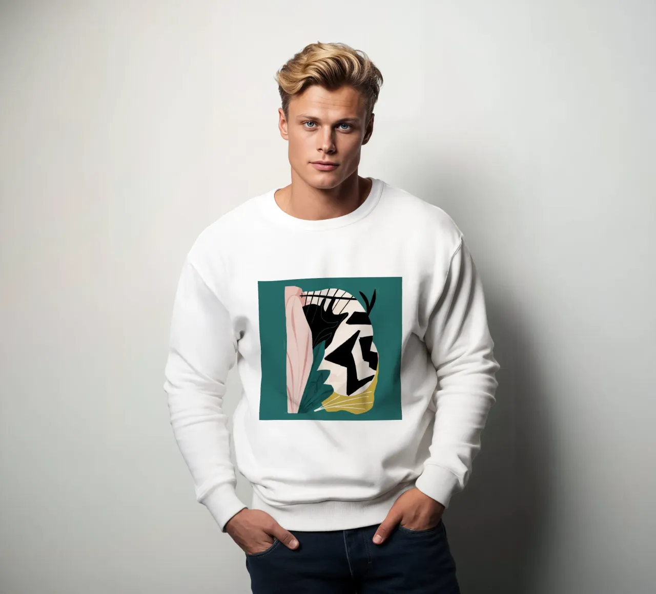 Abstracto de hojas sudadera de Line Fable
