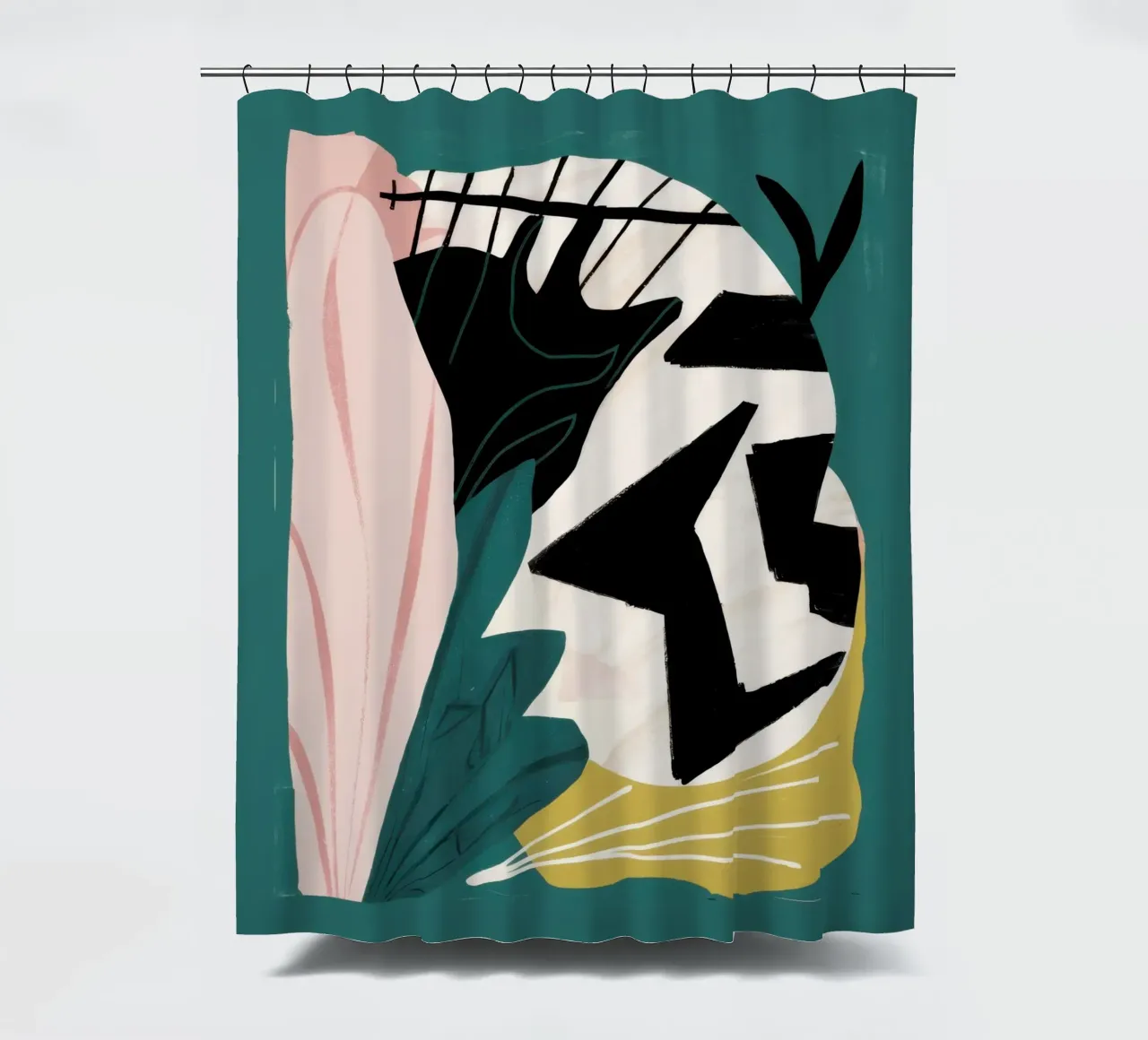 Moody Leaf Abstract Duschvorhang von Line Fable