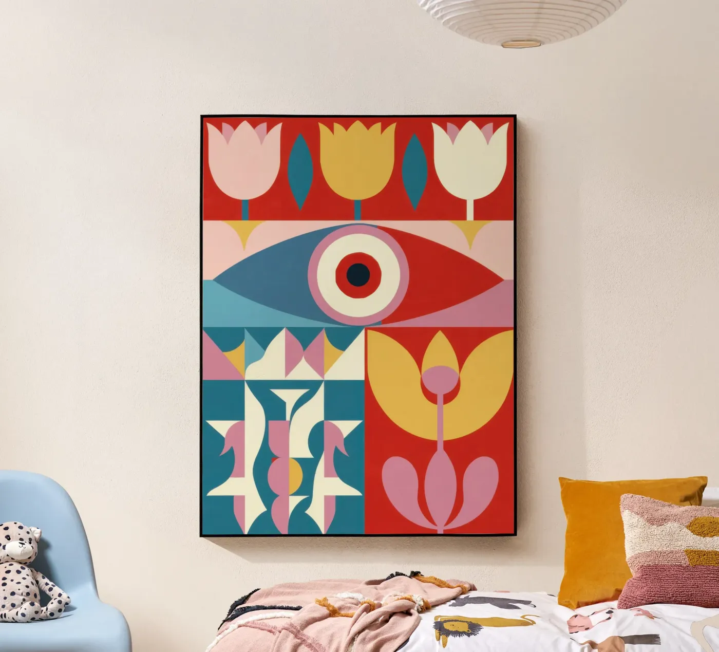 Floral Eye Vision acryl van Obs Canvas