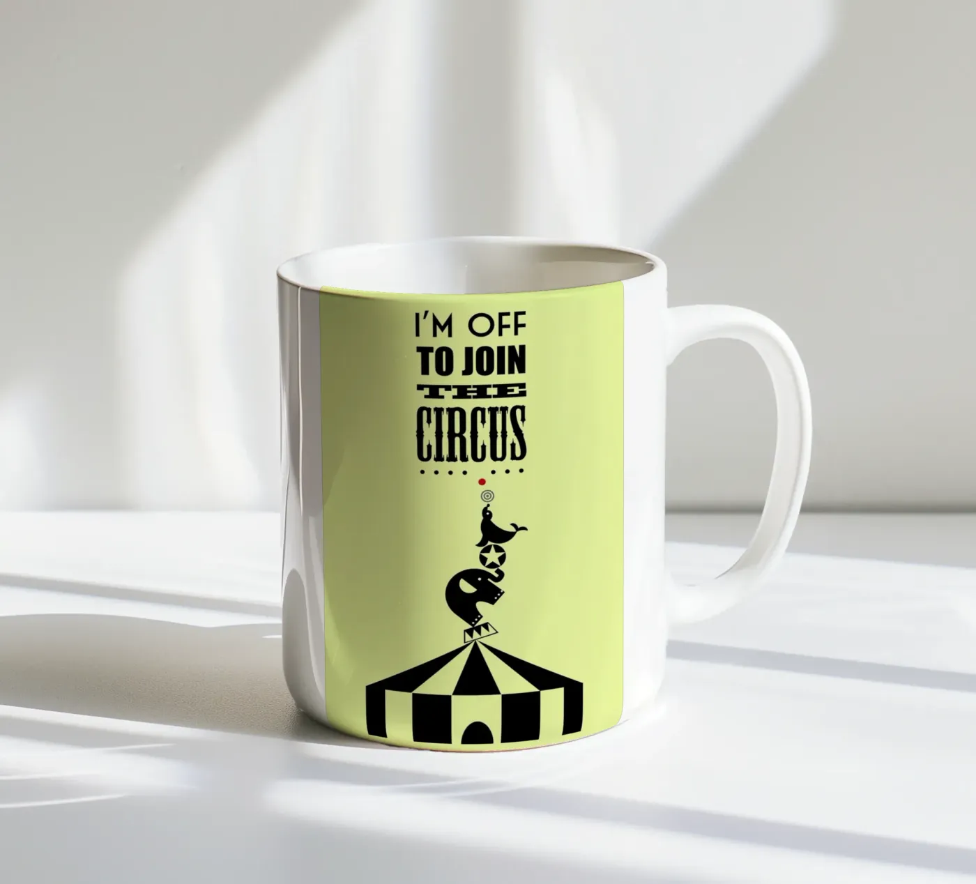 Circus ceramic mug by Trabolt Design
