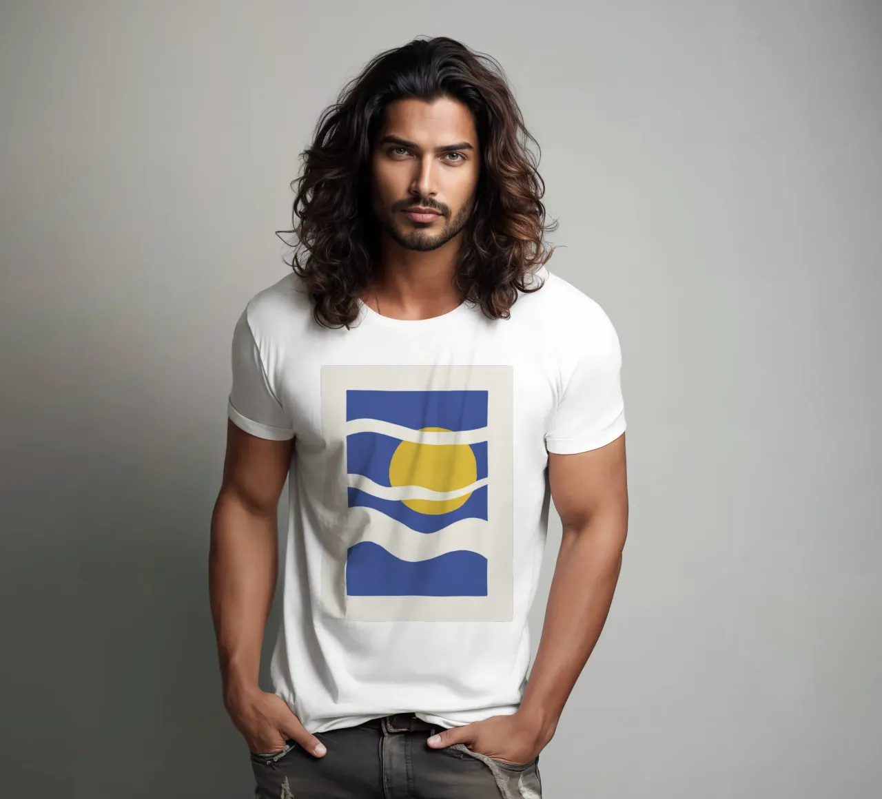 Mare e sole minimalista t-shirt da Thistle Bloom