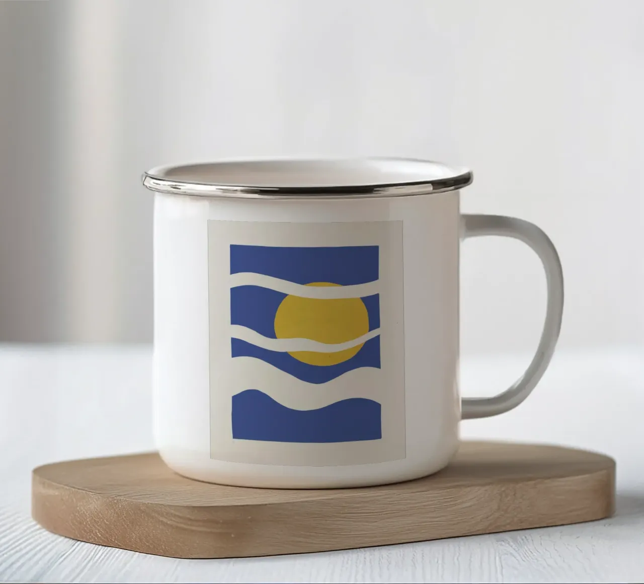 Mare e sole minimalista tazza in smalto da Thistle Bloom