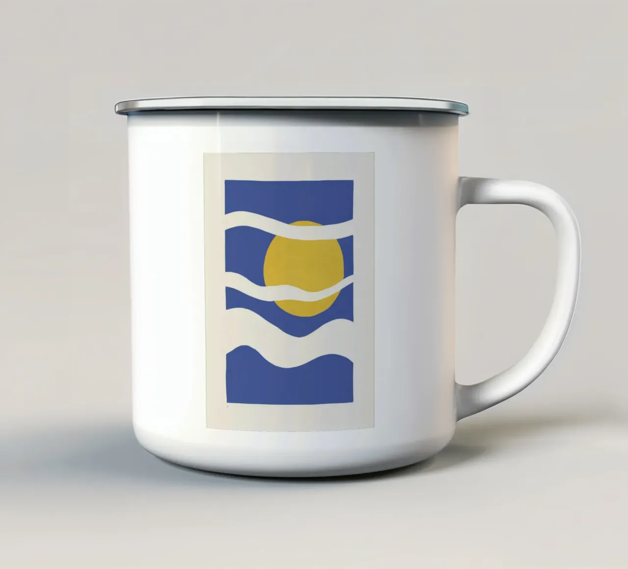 Mare e sole minimalista tazza in smalto da Thistle Bloom