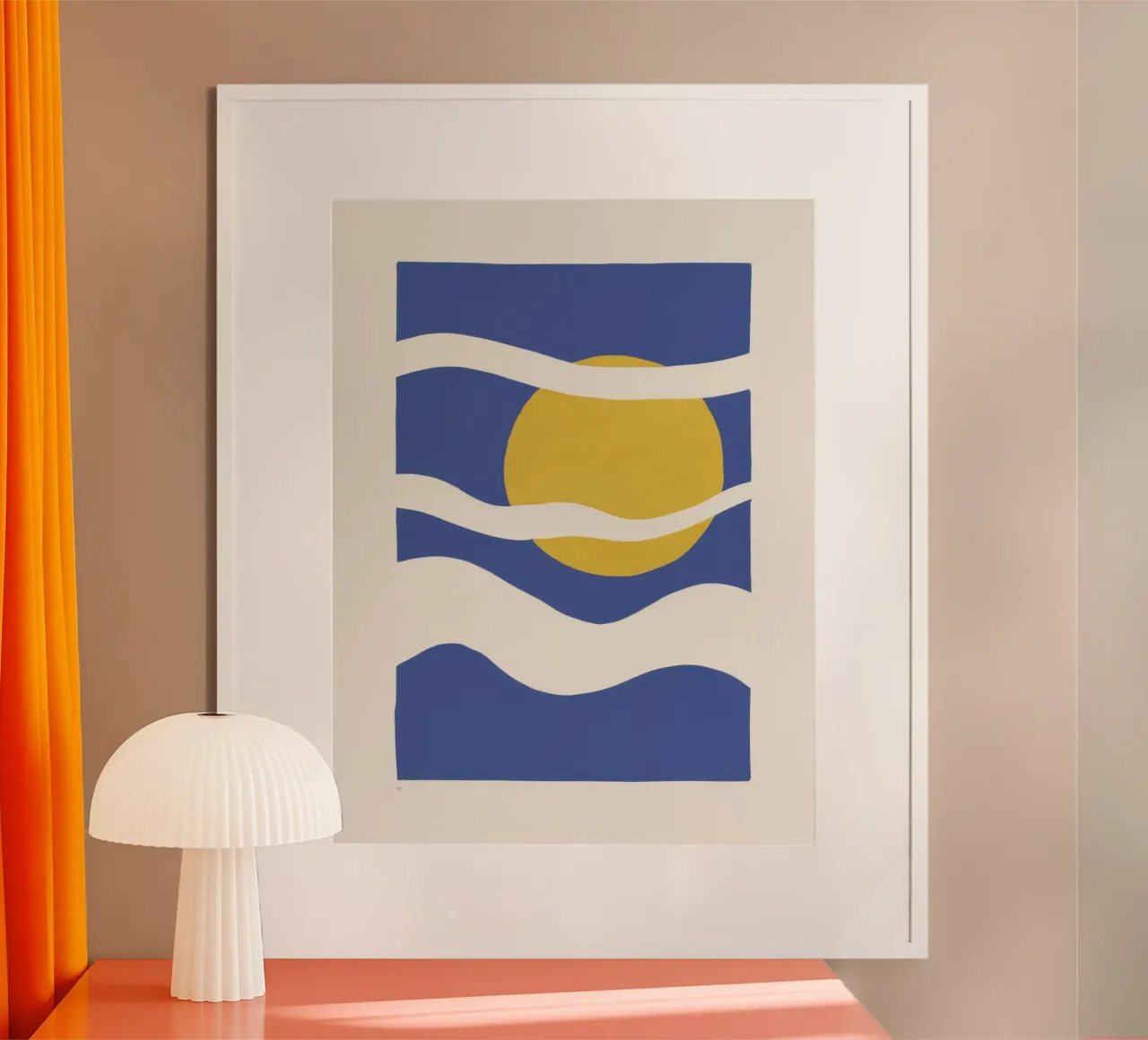 Mare e sole minimalista poster con telaio in alluminio da Thistle Bloom