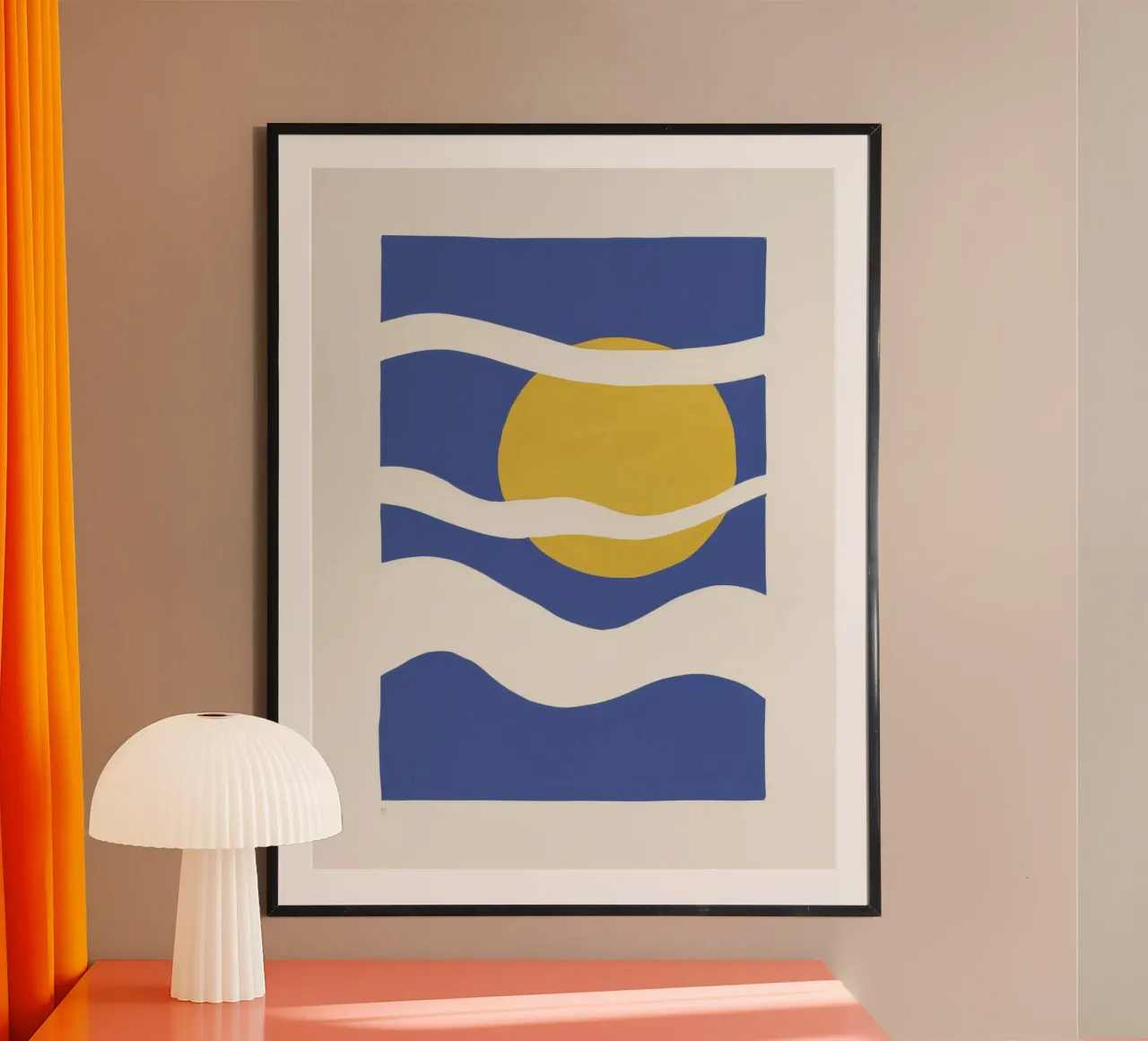 Mare e sole minimalista poster con telaio in alluminio da Thistle Bloom