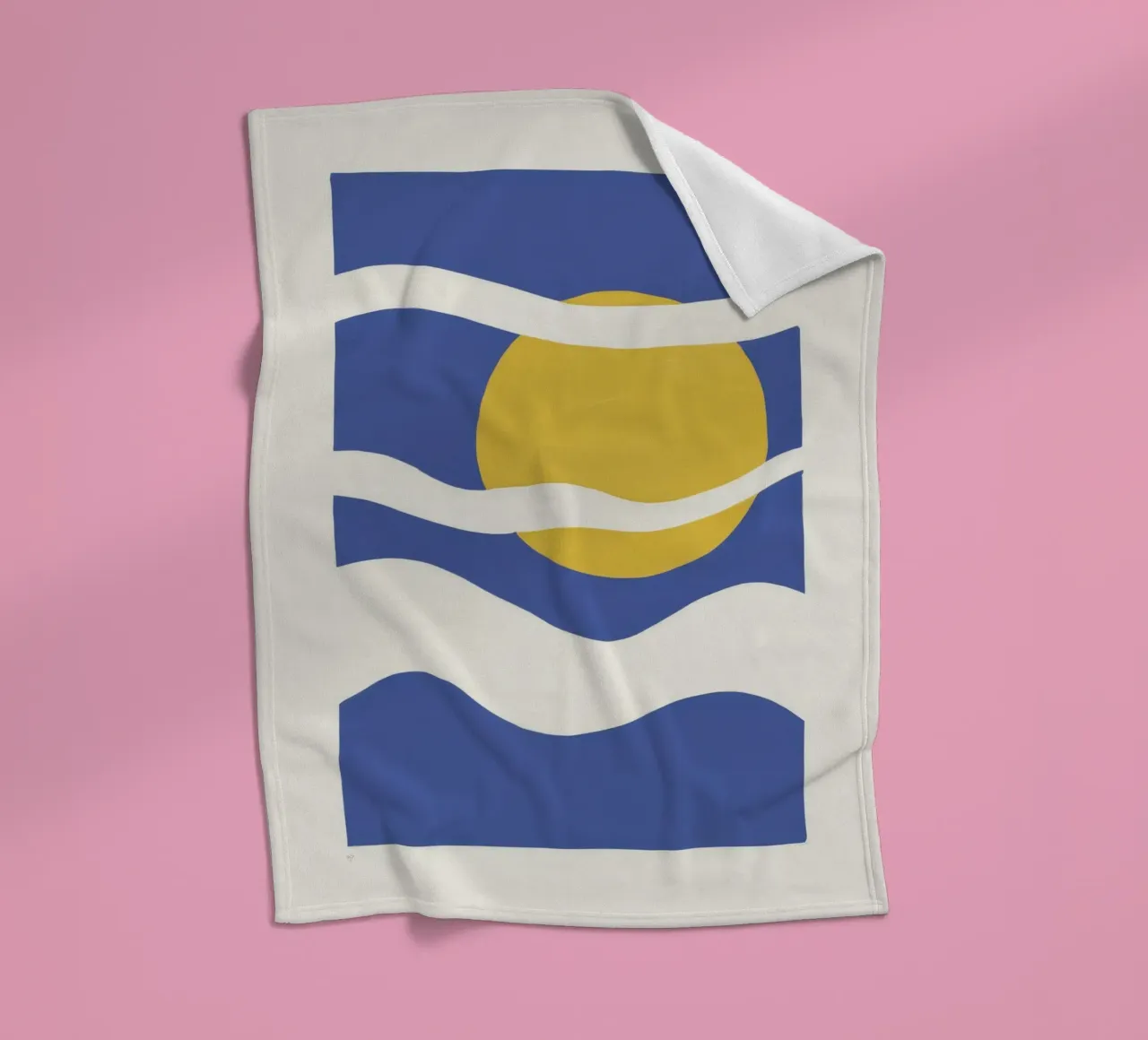 Minimalist Sea and Sun fleece blanket by Thistle Bloom