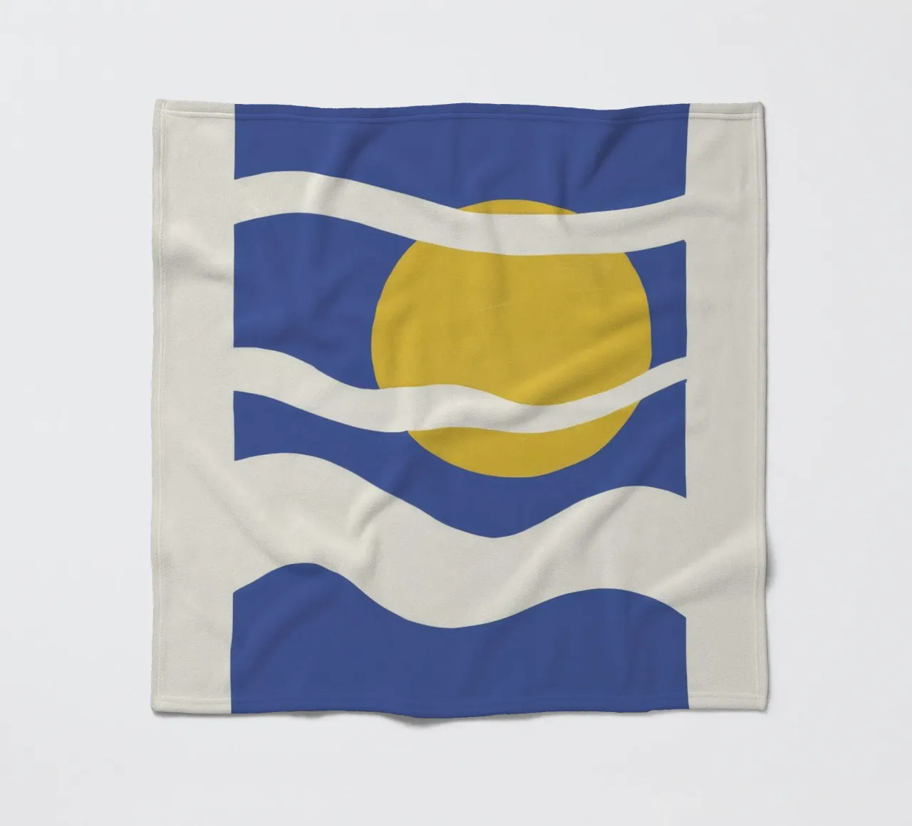 Minimalist Sea and Sun fleece blanket by Thistle Bloom